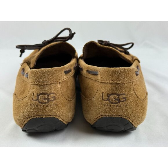 UGG Chester Chestnut Brown Suede Leather Mens Slippers Loafers 1005350 Sz 11 - Picture 4 of 8